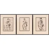 Willem de Kooning, Female Nude Posing in an Interior, Pen and ink with graphite