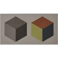 Sol LeWitt, Two Cubes, 1989, Screen Print in colors