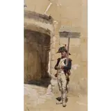 Jean-Louis-Ernest Meissonier, The Sentry, Watercolor, gouache, and pencil