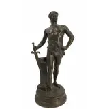 Maurice Constant, Le Droit Civioue, Tall bronze sculpture signed on the base