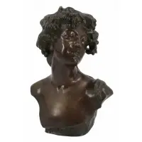 Jef Lambeaux, Untitled, Bronze bust of a beauty in nice original brown patina and signed verso