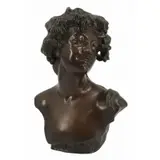 Jef Lambeaux, Untitled, Bronze bust of a beauty in nice original brown patina and signed verso