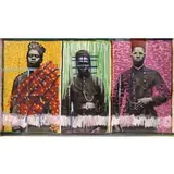 Modou Dieng Yacine, Untitled (Three Soldiers), Mixed media, acrylic, oil sticks on archival print