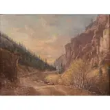 Ralph E. DeCamp, Mountain Road, Oil on artist's board