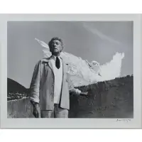 Jean Cocteau and the Sphinx, Testament of Orpheus, Les Baux de Provence by Lucien Clergue, Gelatin silver print, sold Mar 2026