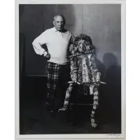 Pablo Picasso with New Hebrides Sculpture by Lucien Clergue, sold Mar 2026