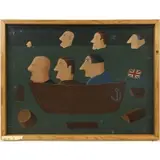 Oscar De Mejo, Brits in a Boat, 1952, Oil on board