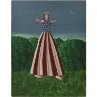 Oscar De Mejo, Mother America, Acrylic on board