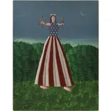 Oscar De Mejo, Mother America, Acrylic on board