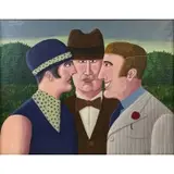 Oscar De Mejo, Winners At The Horse Races, 1974, Oil on canvas