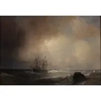 After the Storm by Theodore Antoine Gudin, 1845, Oil on canvas, sold Mar 2026