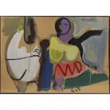 Moshe Rosenthalis, Untitled (Abstract Figure Composition), 1991, Gouache on paper