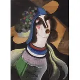 Hugo Scheiber, Portrait of a Woman with a Hat, Mixed media on paper