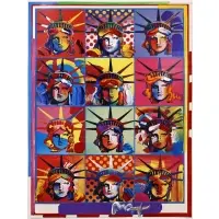 Liberty and Justice for All by Peter Max, Acrylic and mixed media on lithograph, sold May 2026