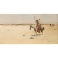 Oscar E. Berninghaus, Indian Chief with War Party, 1905, Watercolor on paper