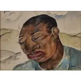 Sophie Gurvitch Shaver, Portrait of a African Man, Watercolor