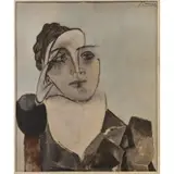 Pablo Picasso, Portrait of de Mille D. M. (Dora Mar), 1960, Verso: clipped signature in pencil