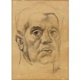 Jirayr Zorthian, Two works: (i) Self Portrait, Charcoal on paper