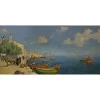 Gaston Knecht, Coastal scene, Oil on canvas