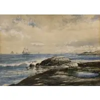Sailing of the Coast by Edmund Darch Lewis, 1872, Watercolor and gouache on paper, sold Feb 2026