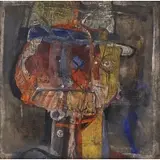 Nahum Tschacbasov, Portrait of a New Yorker, Mixed media on cardboard