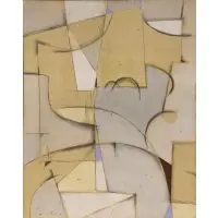 Beatrice Mandelman, Gray Form, Oil and graphite on canvas board