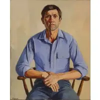 Peri Schwartz, Portrait of Robert Brayczyc, Oil on canvas