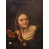 Giuseppe Nogari, Portrait of a Lady Warming Her Hands, Oil on canvas