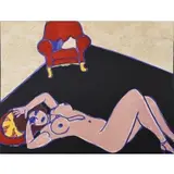 Guillaume Cornelis van Beverloo, Untitled (Reclining Female Nude with Red Chair), Silkscreen