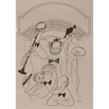 Al Hirschfeld, That's Entertainment, Benny Goodman, Judy Garland, Red Skelton, Burns & Allen, and Bob Hope, Lithograph on woven paper