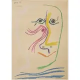 Pablo Picasso, Hommage A Rene Char (Tribute to Rene Char), 1969, Color lithograph on paper