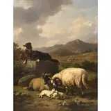 Eugène Verboeckhoven, Landscape with Dogs and Sheep, 1861, Oil on canvas