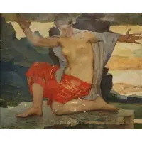 David Forrester Wilson, Untitled (Semi-Nude Woman), Oil on canvas