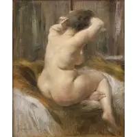 Federico Zandomeneghi, After the Bath, Pastel on paper