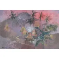 Untitled (Abstracted Landscape) by Romeo Tabuena, 1964, Oil on board, sold Feb 2026