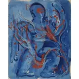 I. Rice Pereira, The Tree is Win (Figure in Blue), Gouache on paper
