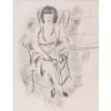 Jules Pascin, Woman Sitting in Chair, Graphite on paper