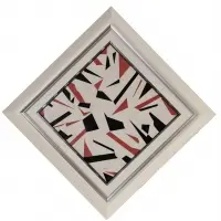 Sandu Darie, Untitled (Red & Black on White), Ink, collage on paper