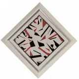 Sandu Darie, Untitled (Red & Black on White), Ink, collage on paper