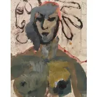 Alexander Rutsch, Nude Portrait, Oil on paper