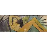 Alexander Rutsch, Reposing Nude Woman, Oil on paper