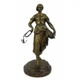 Émile Louis Picault, Untitled, Large and finely executed bronze figure with nice original gilt patina