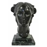 Alberto Lagos, Untitled, Large bronze bust on marble base