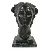 Alberto Lagos, Untitled, Large bronze bust on marble base