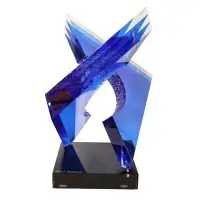 Michael George, 'Intersection Deep Blue/Amber, Acrylic sculpture