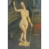 James Lehsay, Tightrope walker, Oil on canvas, signed lr left