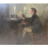 Francis Day, The Composer, Oil on canvas, signed