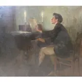 Francis Day, The Composer, Oil on canvas, signed