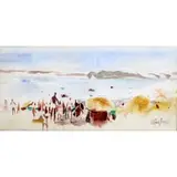 Milford Zornes, California coastal beach scene, Watercolor painting on paper, signed, dated 1961 and inscribed Sunny Hour