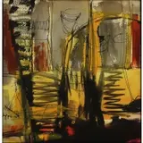 Janet Lippincott, Untitled abstract, Mixed media painting on paper, signed